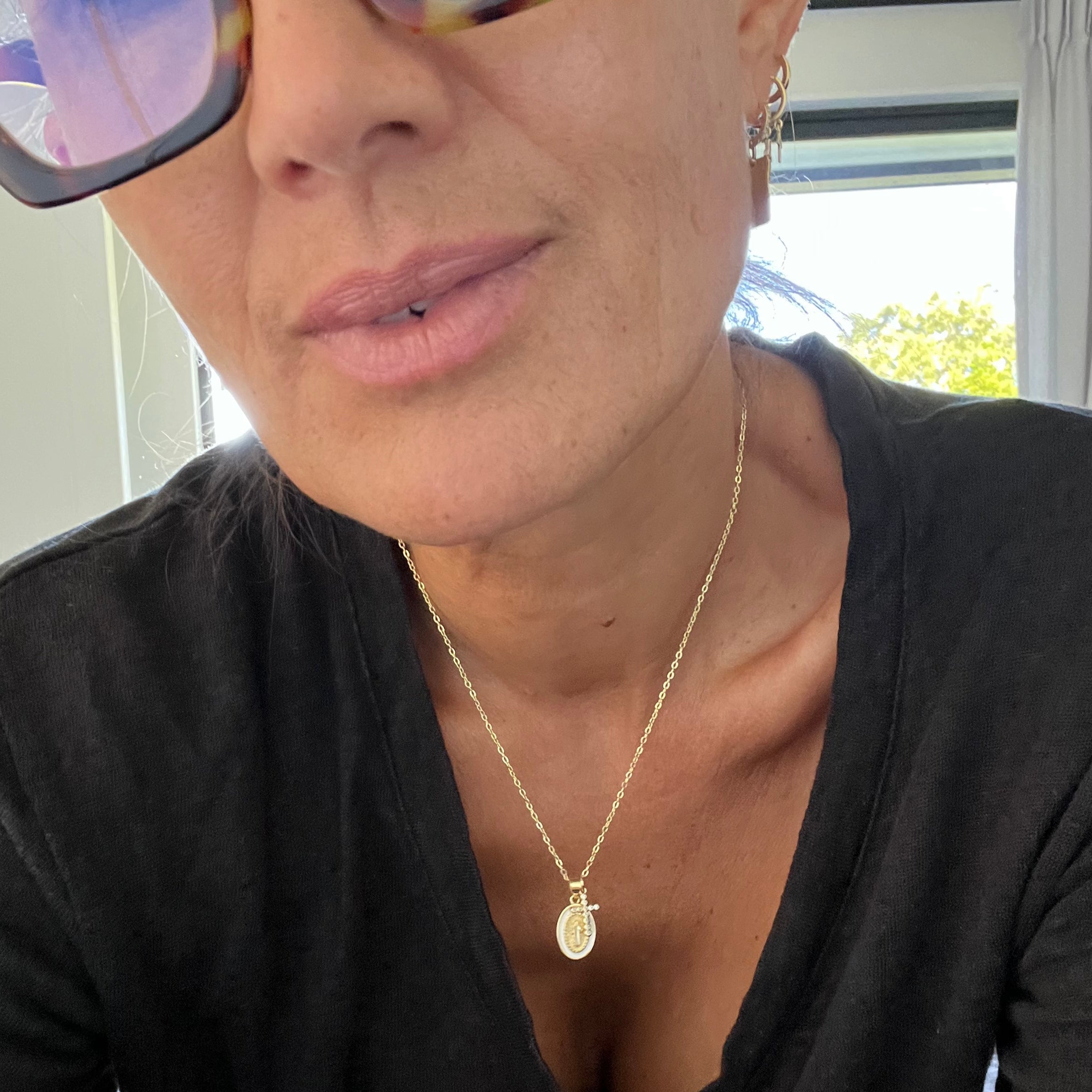 Necklace | Tiny Mary + Cross
