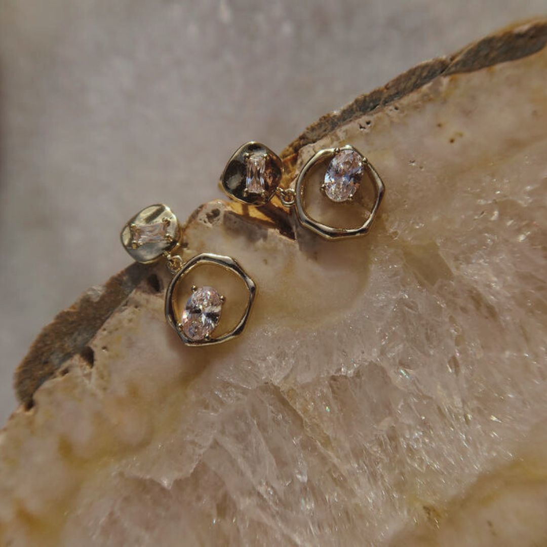 Earrings | Rough Diamond Drop