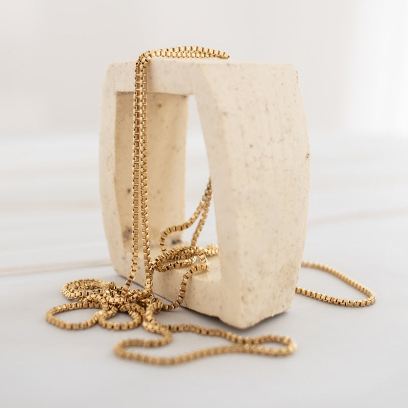 Queen of the Foxes Box Chain has the quintessential summer vibe, an amazing 1.2m long, this chain can be doubled or tripled around your neck and can be worn on wrists and ankles too...bohemian, elegant and available now!