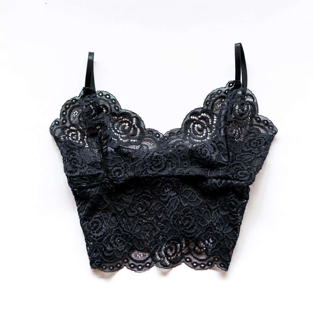 Buy PrettyCat Back Stone Lace Bralette - Black online