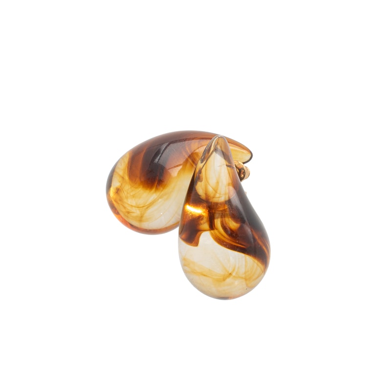 Pair of Queen of the Foxes resin tortoiseshell earrings on a white background