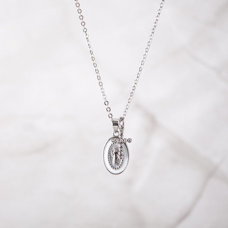 Necklace | Tiny Mary + Cross